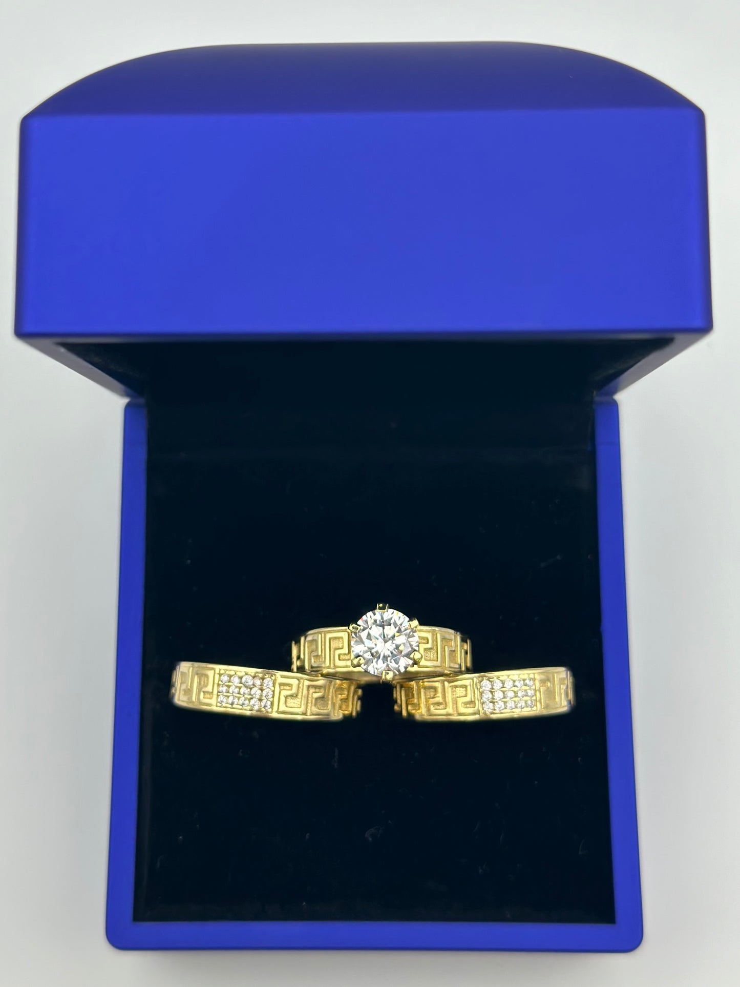Trio of wedding ring .