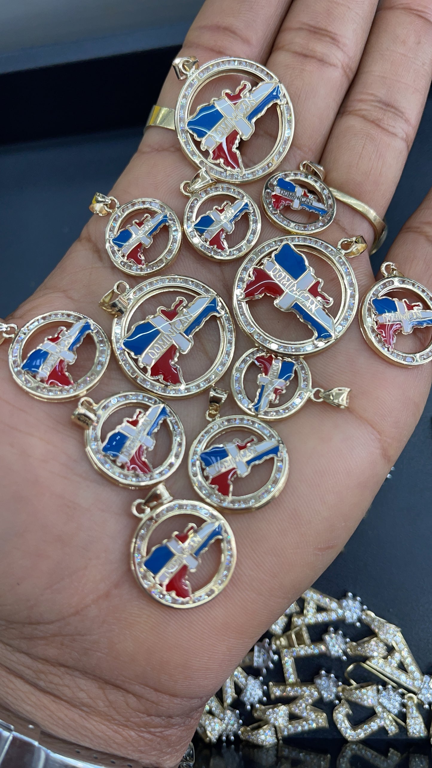 Dominican flag pendant