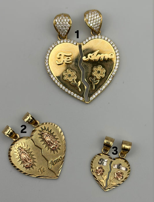 Double half heart pendant