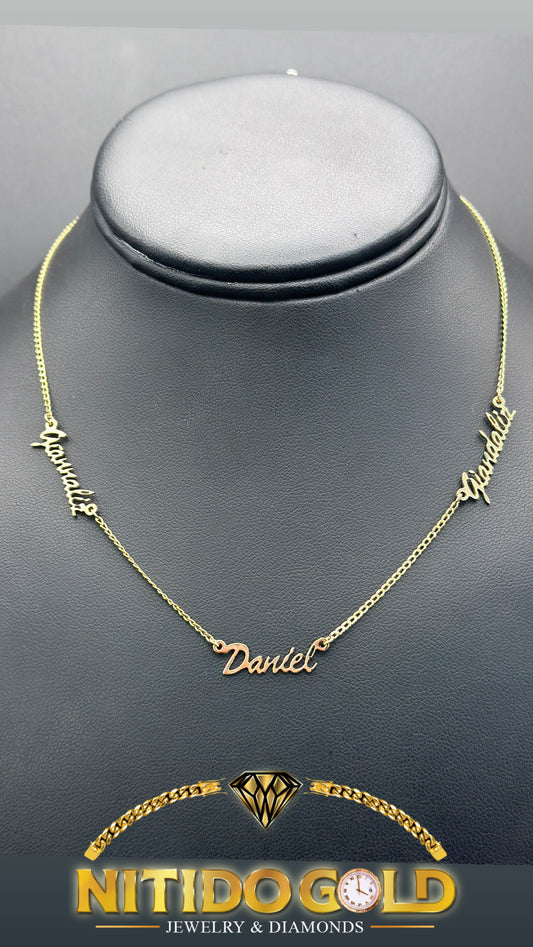 14k chain with personalized names