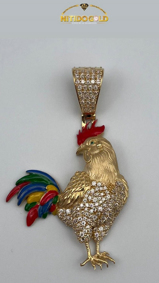 Rooster design medal.