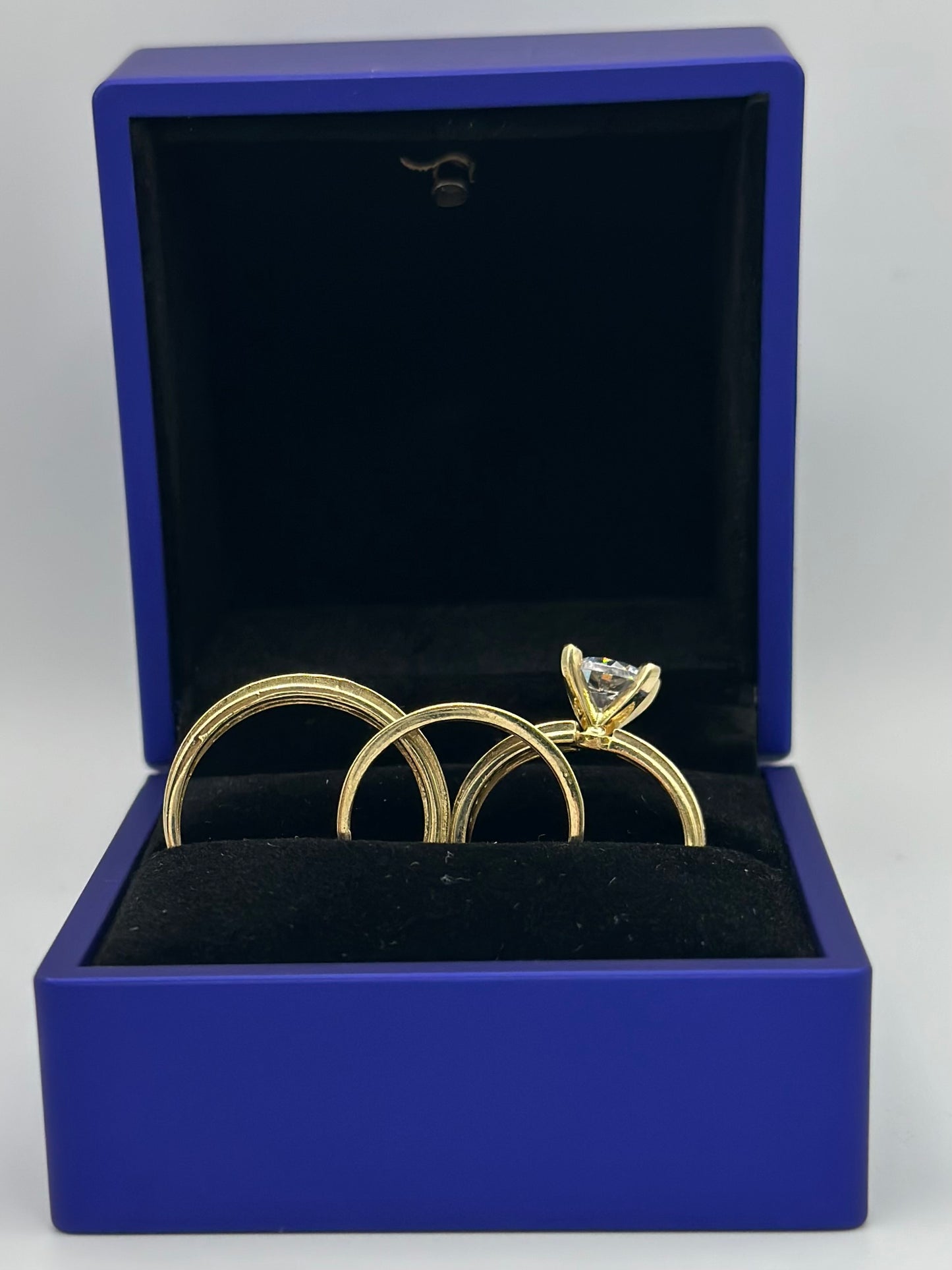 Trio of wedding ring .