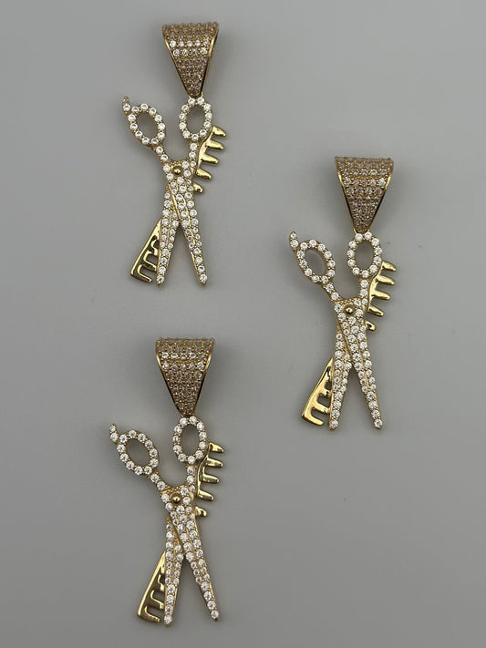Scissor and comb pendant