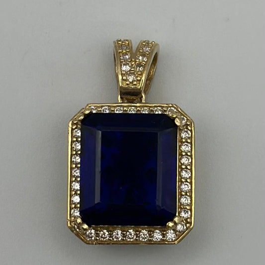 Medal with blue zirconia.