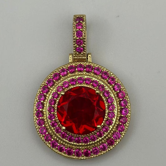 Medal with red zirconia.