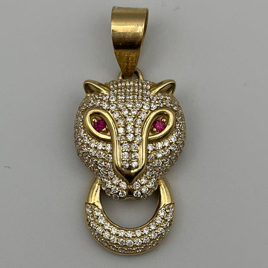 Panther pendant in zirconia .