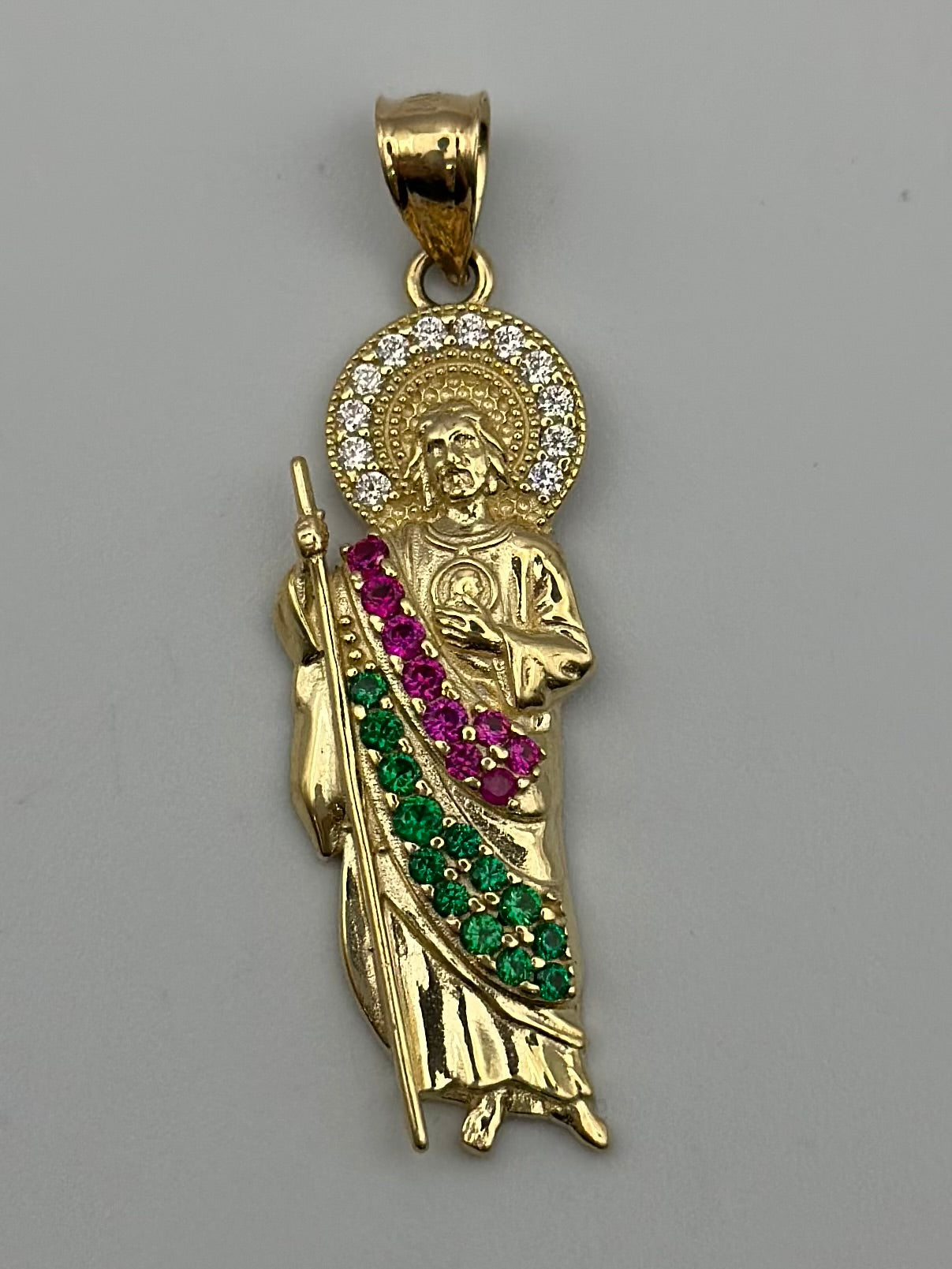 St. Jude medal with zirconia .