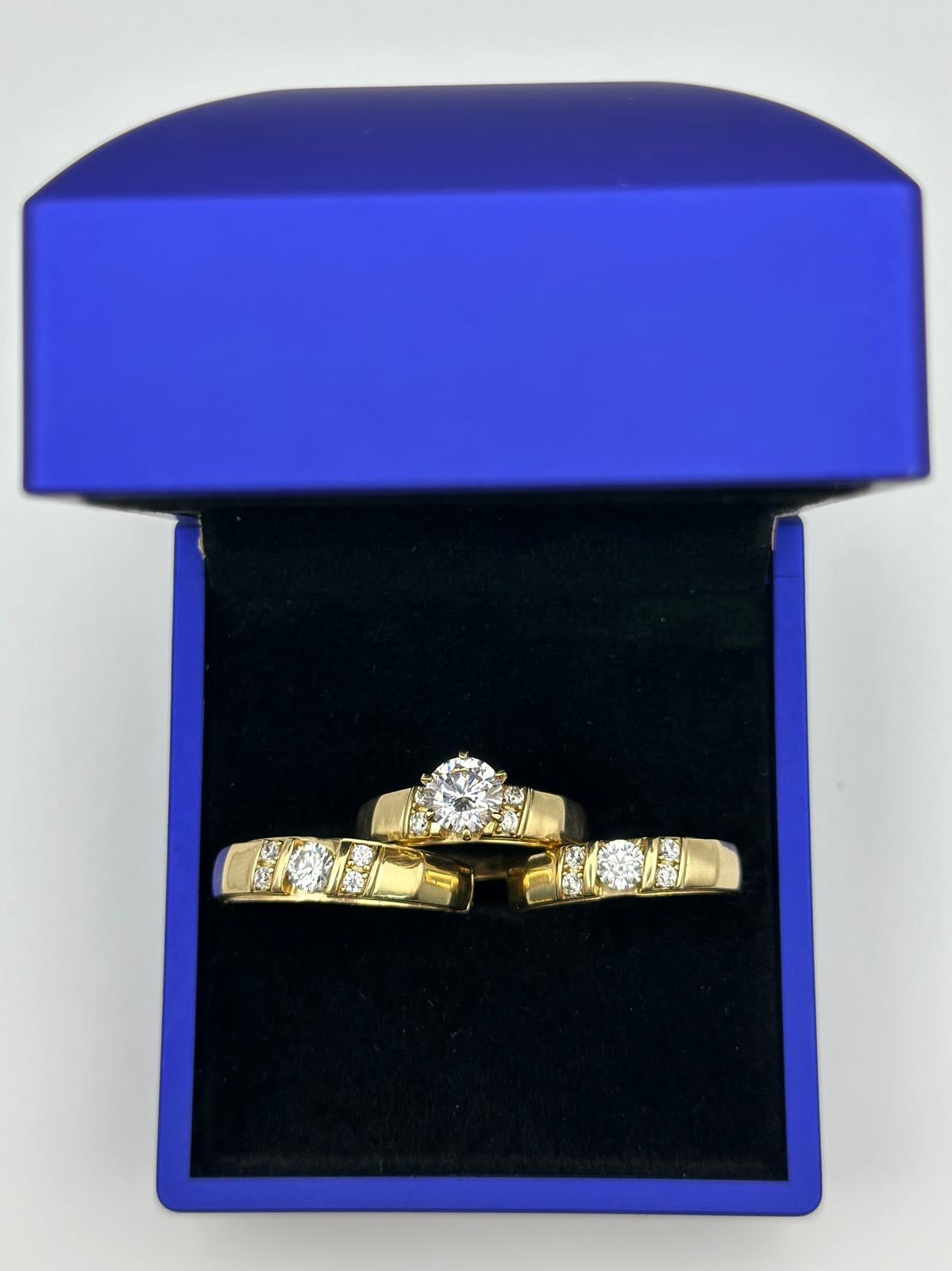 Trio of wedding rings.